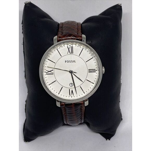 Fossil Jacqueline ES3698 Women's Brown Leather Analog Dial Quartz Watch VK677 - Picture 2 of 12